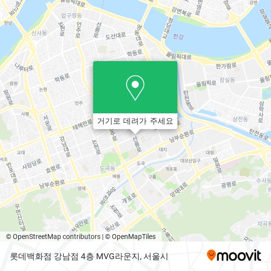 롯데백화점 강남점 4층 MVG라운지 지도