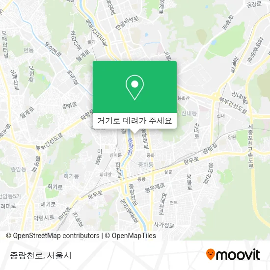 중랑천로 지도