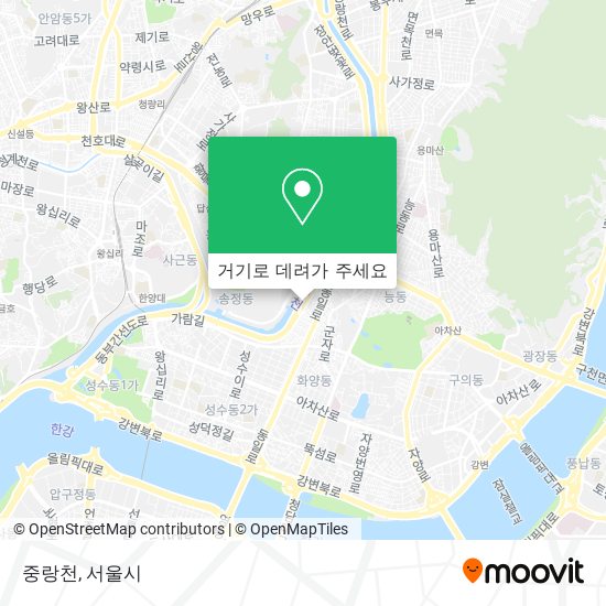 중랑천 지도