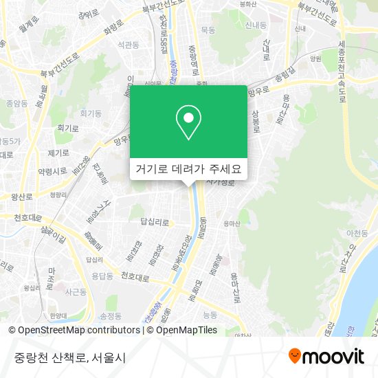 중랑천 산책로 지도