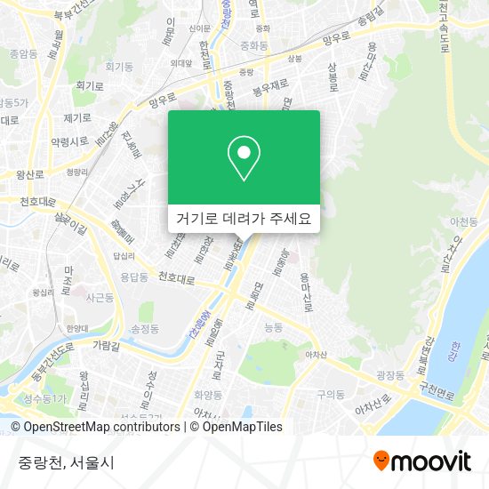 중랑천 지도