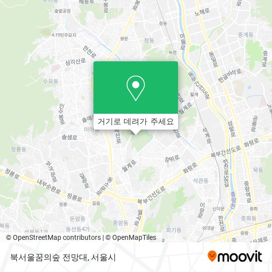 북서울꿈의숲 전망대 지도