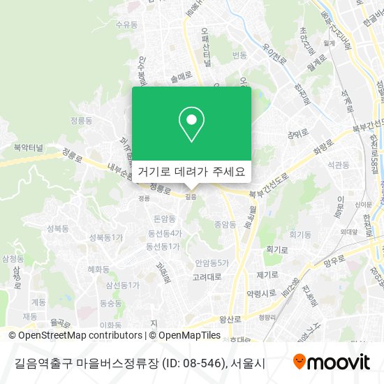 길음역출구 마을버스정류장 (ID: 08-546) 지도