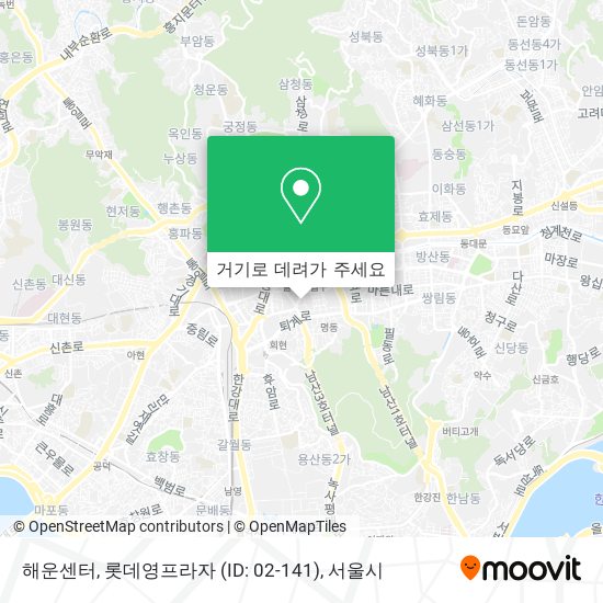 해운센터, 롯데영프라자 (ID: 02-141) 지도