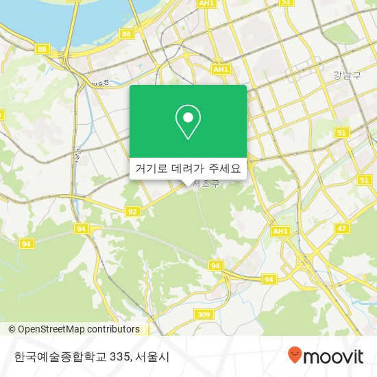 한국예술종합학교 335 지도