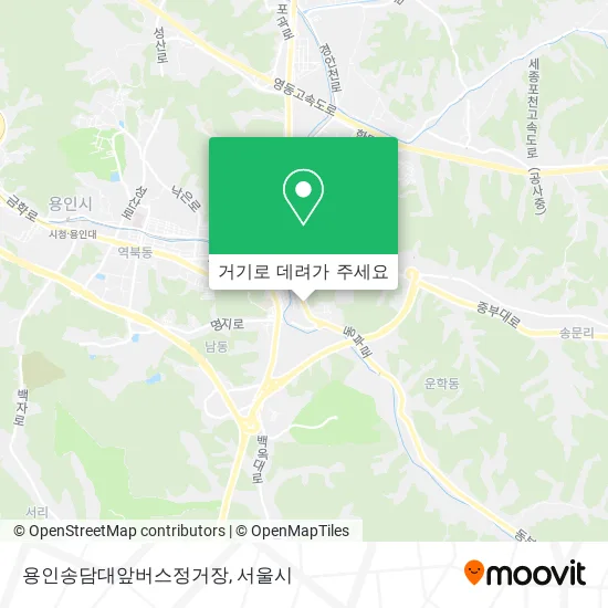 용인송담대앞버스정거장 지도