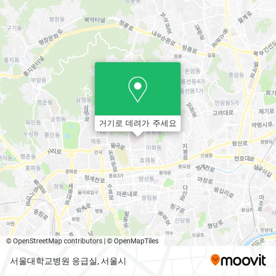 서울대학교병원 응급실 지도