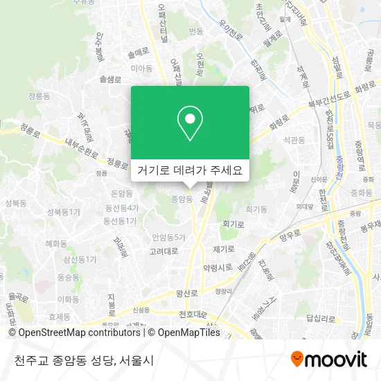 천주교 종암동 성당 지도