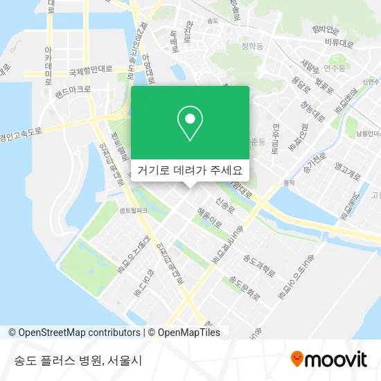 송도 플러스 병원 지도