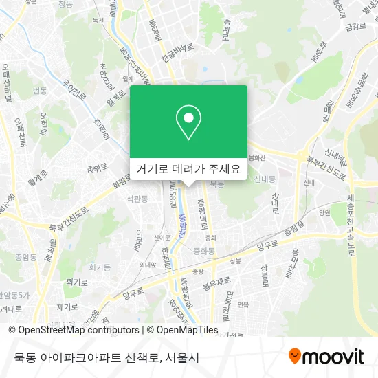 묵동 아이파크아파트 산책로 지도