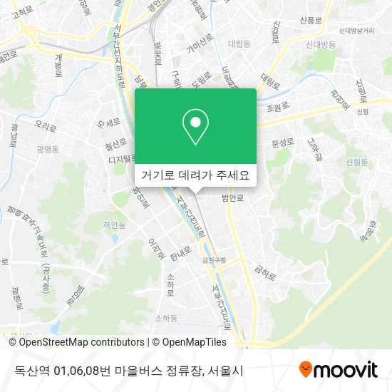 독산역 01,06,08번 마을버스 정류장 지도