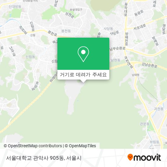 서울대학교 관악사 905동 지도