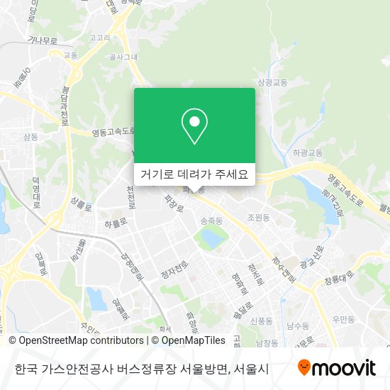 한국 가스안전공사 버스정류장 서울방면 지도