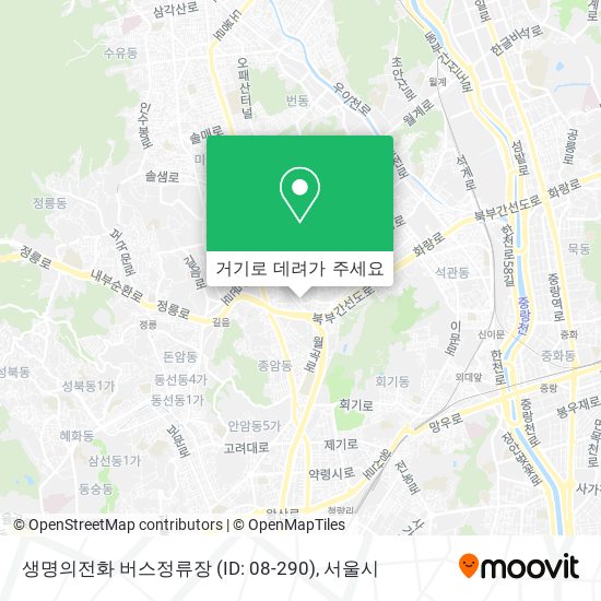 생명의전화 버스정류장 (ID: 08-290) 지도