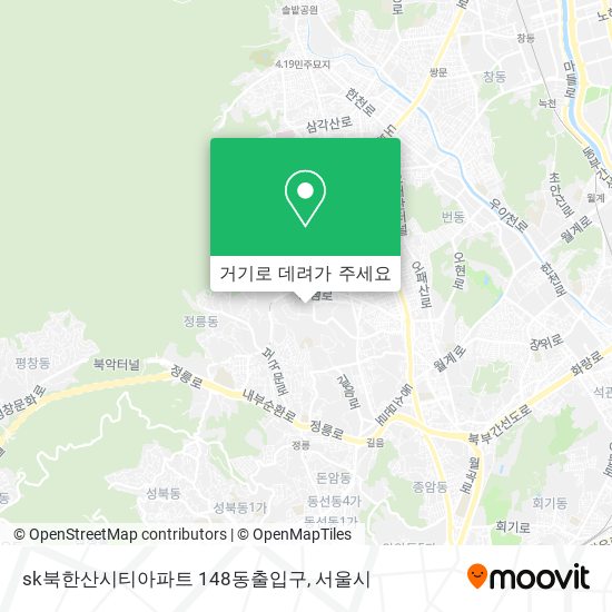 sk북한산시티아파트 148동출입구 지도