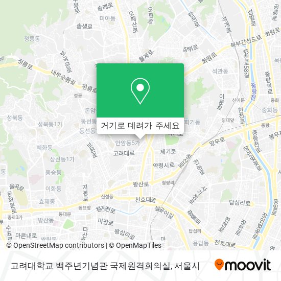 고려대학교 백주년기념관 국제원격회의실 지도