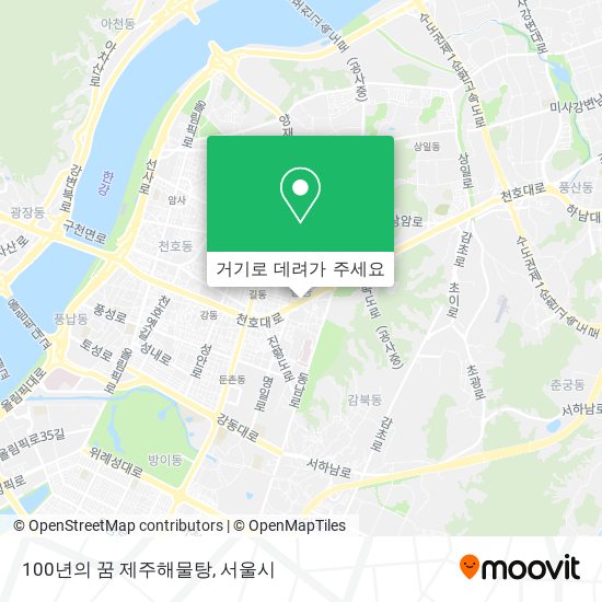 100년의 꿈 제주해물탕 지도