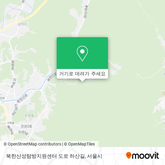 북한산성탐방지원센터 도로 하산길 지도