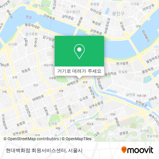 현대백화점 회원서비스센터 지도