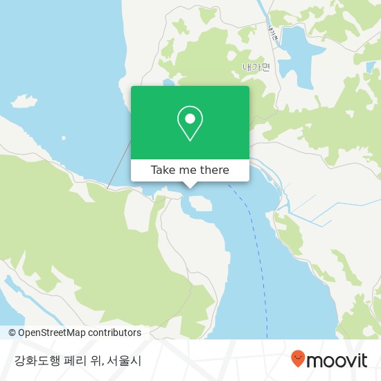 강화도행 페리 위 지도