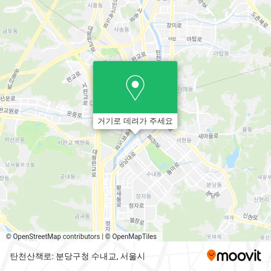 탄천산책로: 분당구청 수내교 지도