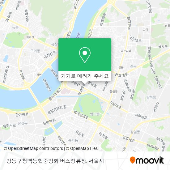 강동구청역농협중앙회 버스정류장 지도