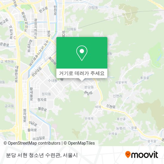분당 서현 청소년 수련관 지도