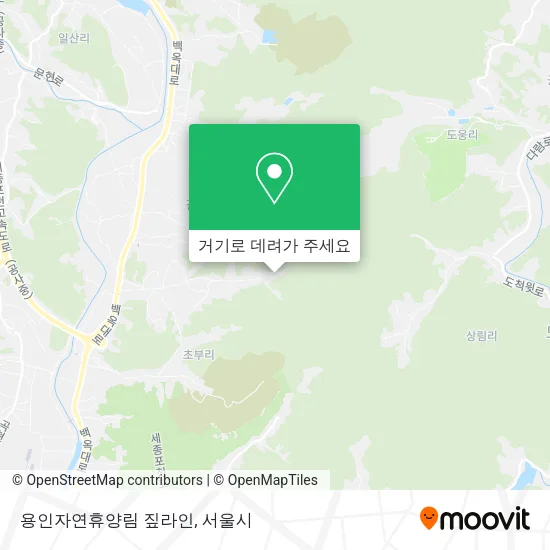 용인자연휴양림 짚라인 지도