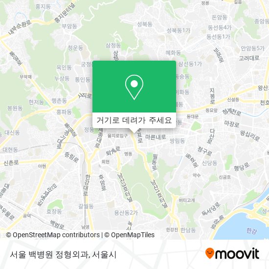 서울 백병원 정형외과 지도