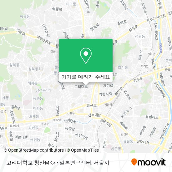 고려대학교 청산MK관 일본연구센터 지도