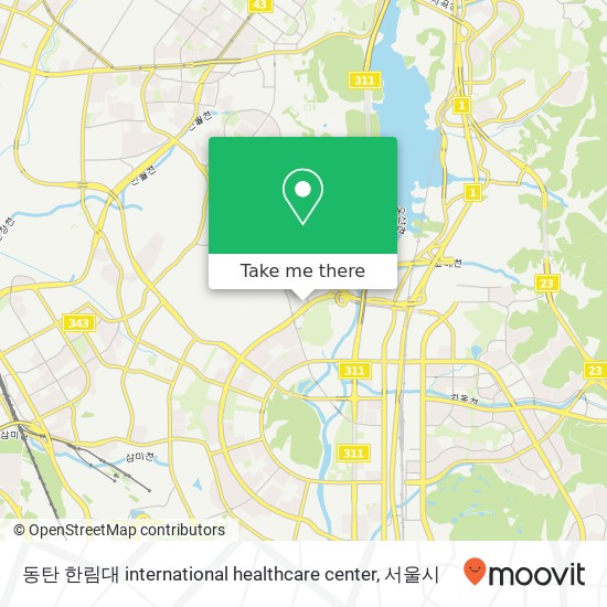 동탄 한림대 international healthcare center 지도