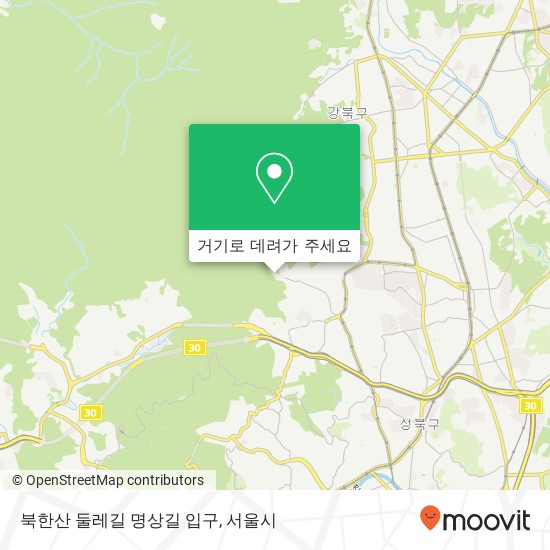 북한산 둘레길 명상길 입구 지도