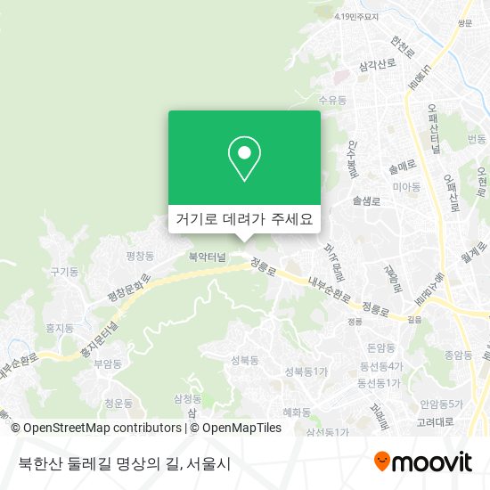 북한산 둘레길 명상의 길 지도