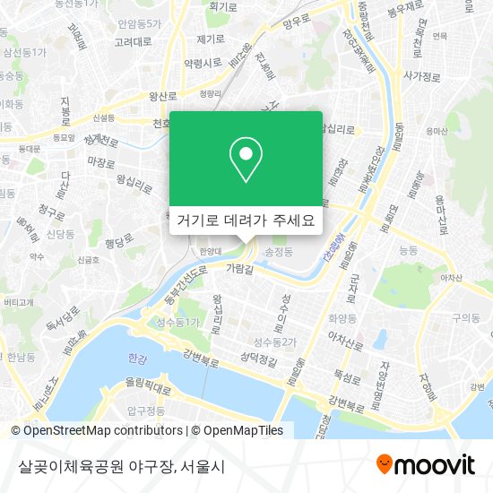 살곶이체육공원 야구장 지도