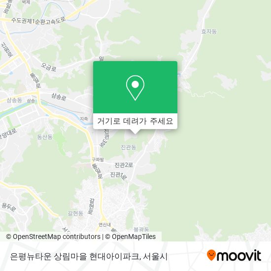 은평뉴타운 상림마을 현대아이파크 지도