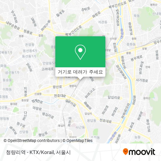 지하철 또는 버스 으로 동대문구, 서울시 에서 청량리역 - KTX/Korail 으로 가는법?