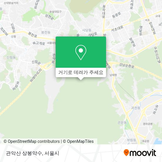 관악산 상봉약수 지도