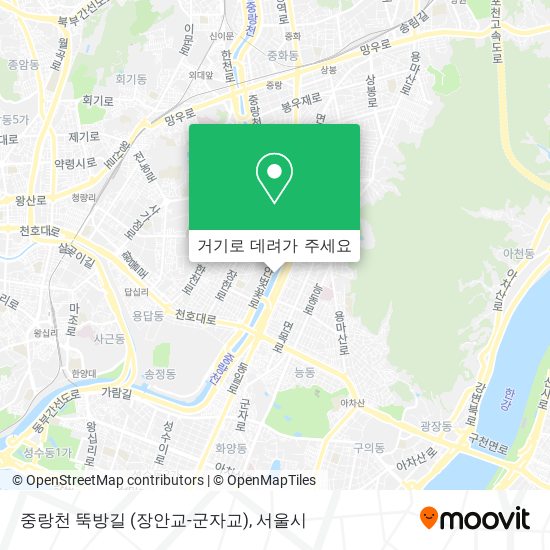 중랑천 뚝방길 (장안교-군자교) 지도