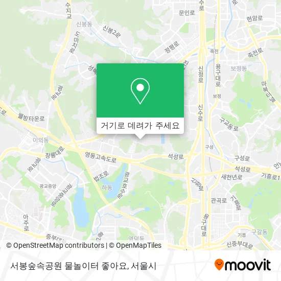 서봉숲속공원 물놀이터 좋아요 지도