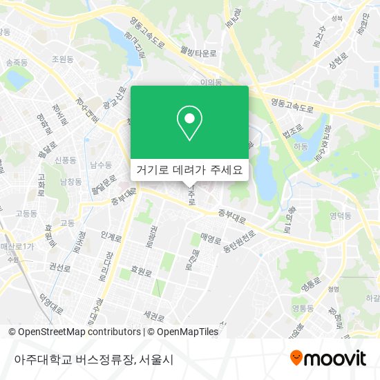 아주대학교 버스정류장 지도