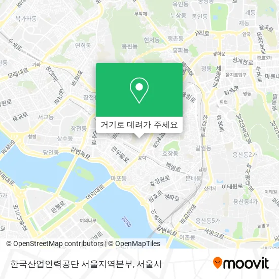 한국산업인력공단 서울지역본부 지도