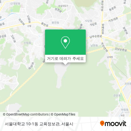 서울대학교 10-1동 교육정보관 지도