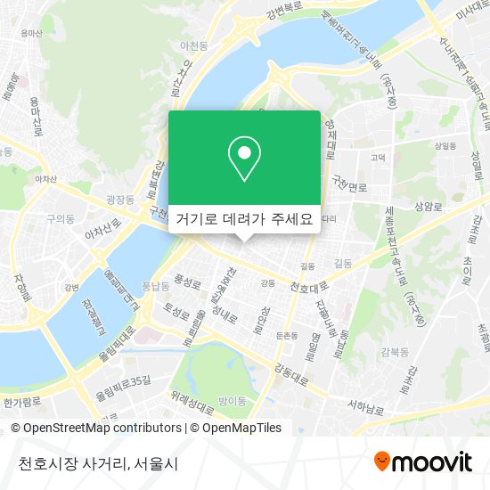 천호시장 사거리 지도