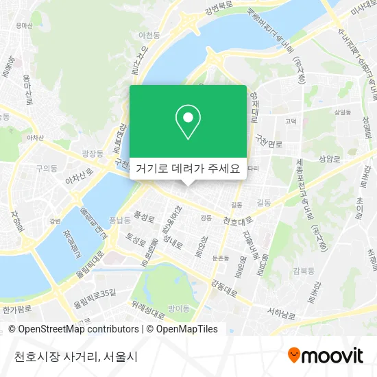 천호시장 사거리 지도