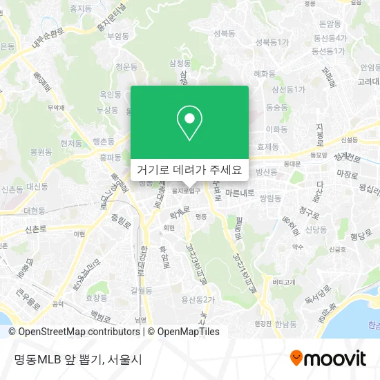 명동MLB 앞 뽑기 지도