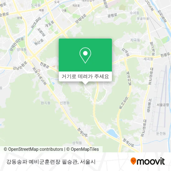 강동송파 예비군훈련장 필승관 지도