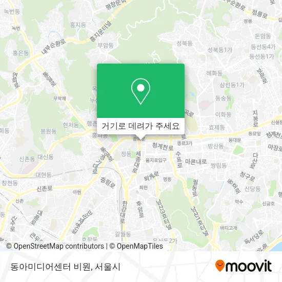 동아미디어센터 비원 지도