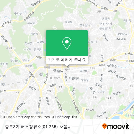 종로3가 버스정류소(01-265) 지도