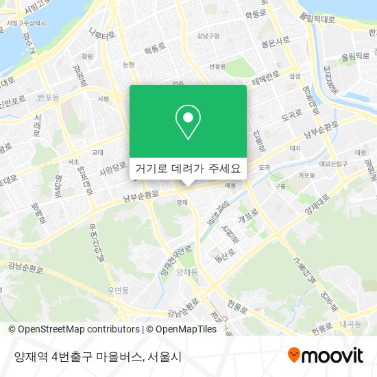 양재역 4번출구 마을버스 지도