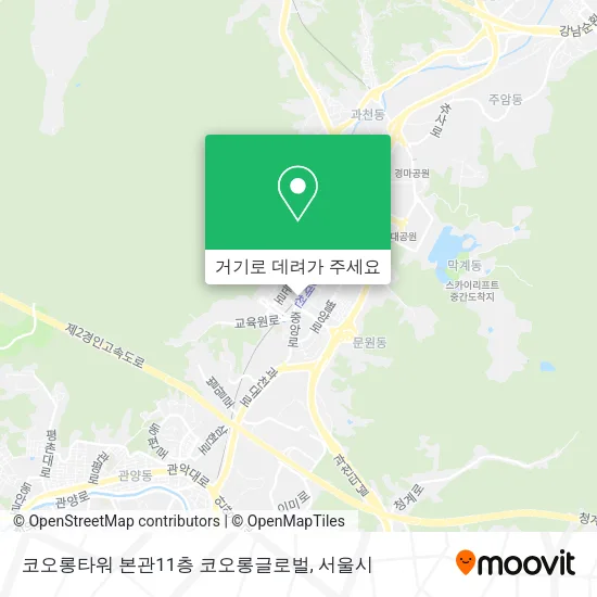 코오롱타워 본관11층 코오롱글로벌 지도